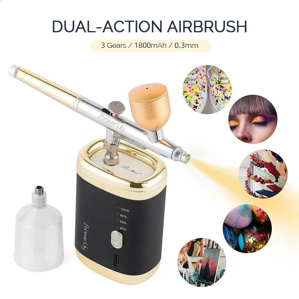 3 Levels Pressure Airbrush For Nail Art Paint Makeup Tattoo Cake Painting Spray Gun Face Hydration Sprayer 250409