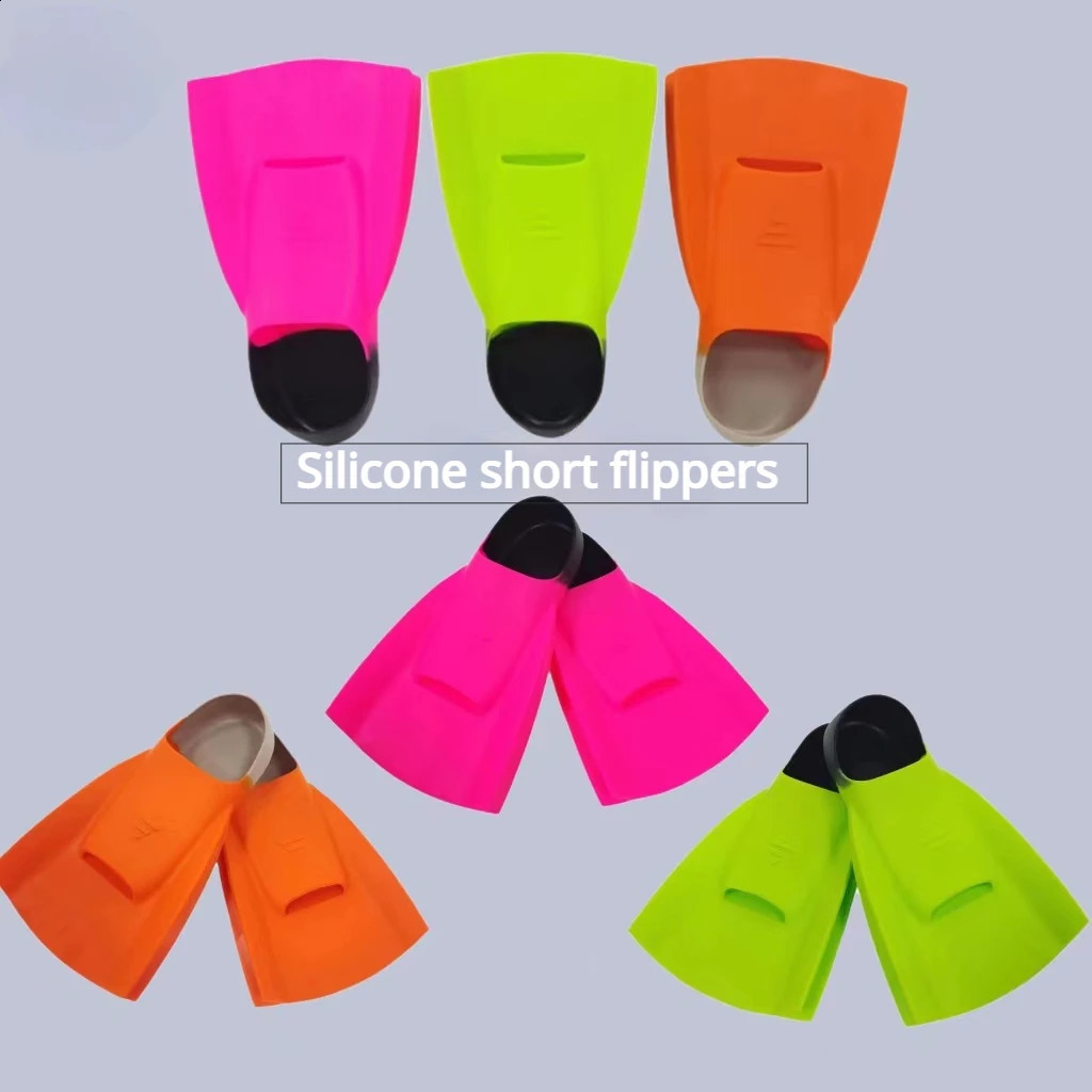 Two-leaf Frog Shoes for Children Adult Free Swimming Diving Fins Comfortable Silicone Feet Short Fins Swimming Accessories 250411