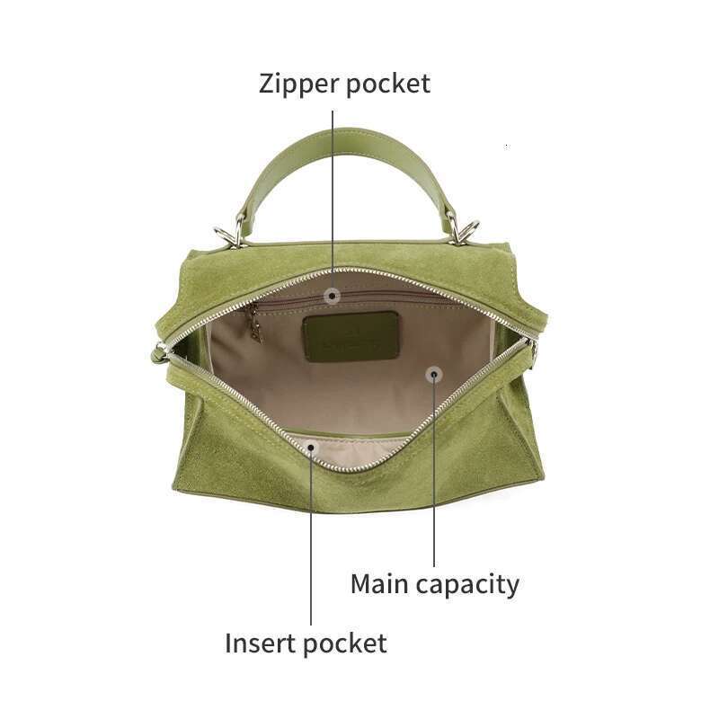 LA FESTIN Original Brand Women's Bag 2025 New Green Shoulder Crossbody Suede Handbag Designer Leather Bag