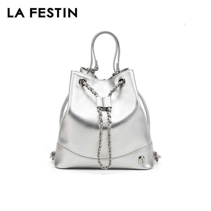 LA FESTIN Original 2024 New Versatile Backpack For Women Y2k Large Capacity Chain Girl School Travel Book Bag