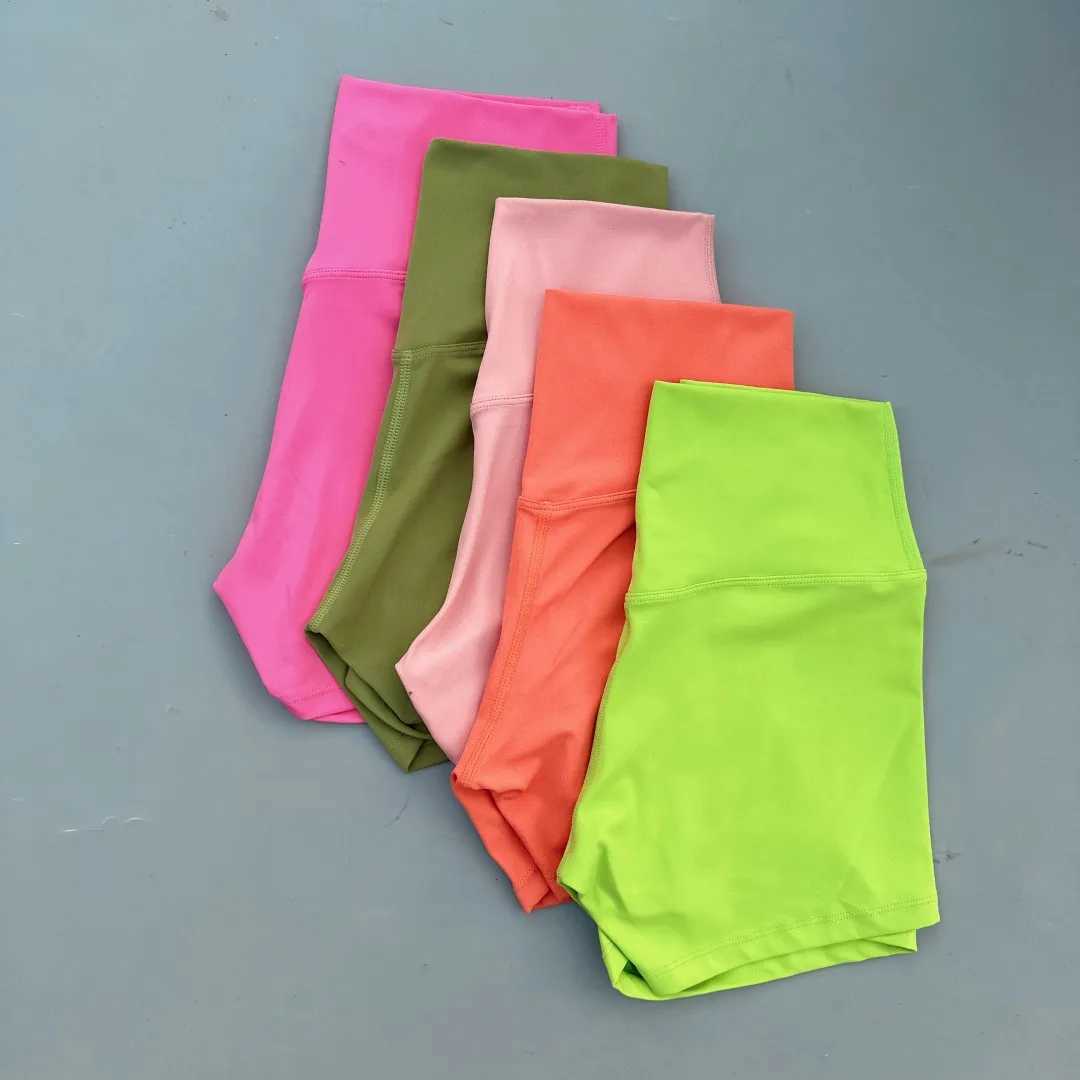 Solid color tight fitting womens fitness exercise short waist yoga short leg squatting posture comprehensive training jogging exercise Y250412