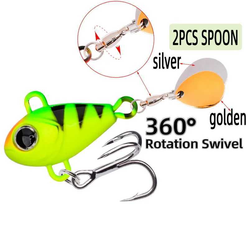 New Arrival 1PCS 6g/14g/26g Metal VIB Fishing Lure Spinner Sinking Rotating Spoon Pin Crankbait Sequins Baits Fishing Tackle Z250411