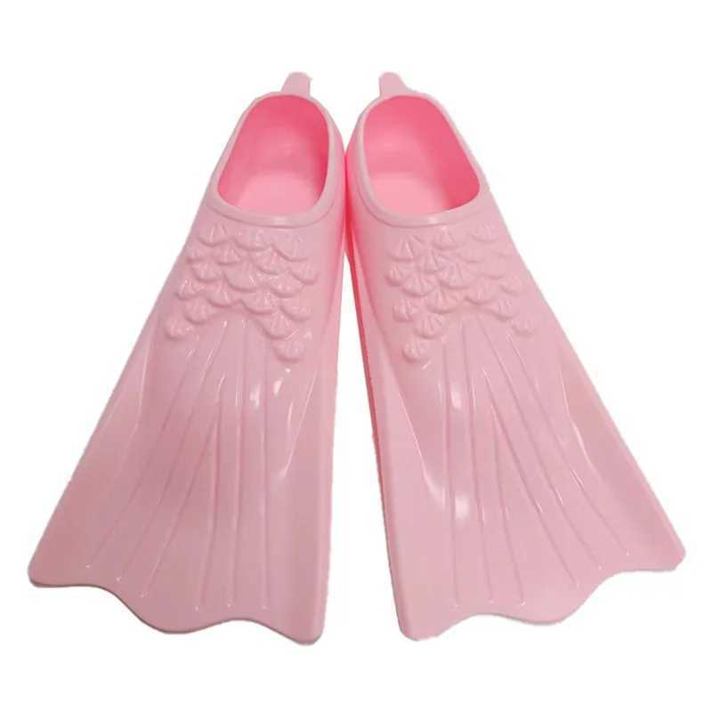 Colorful silicone short fin swimming split mermaid flip cover suitable for adults children light diving equipment and freestyle swimming gearY250412