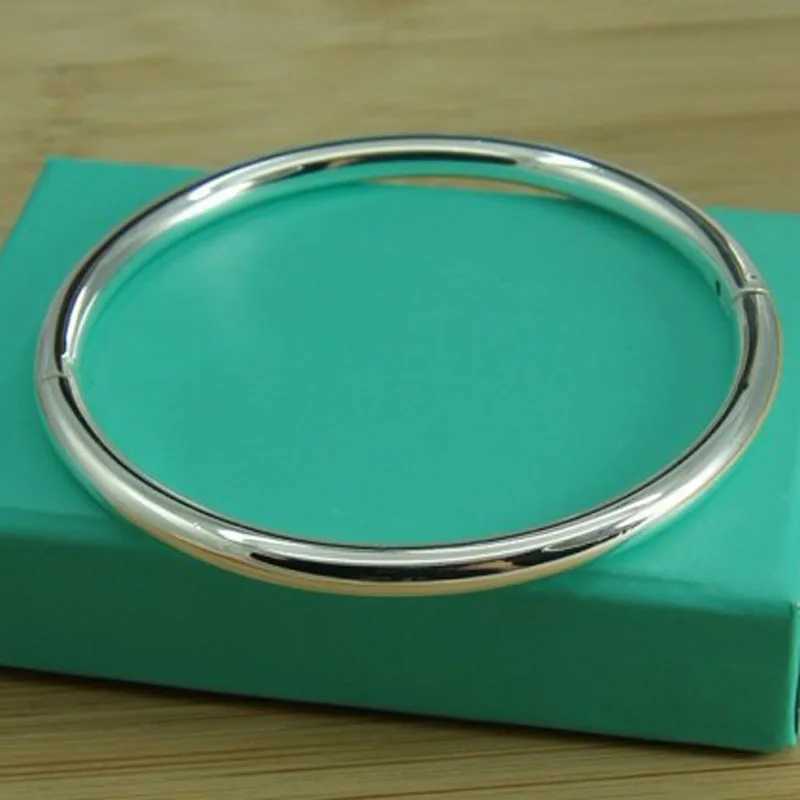 Fashion Vintage 925 Stamp Silver Color Bangles Jewelry Silver Bangles Bracelet For Women Srebrna bransoletka pulsera de plataC250411