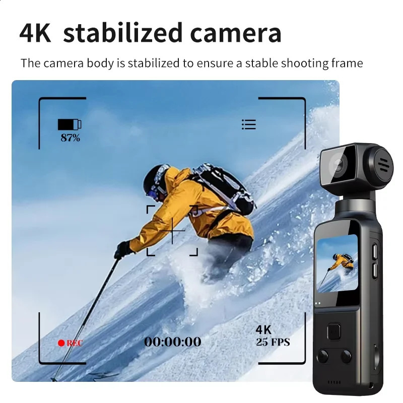 4K Ultra HD Pocket Action Camera 270 ° Rotating Vlog Wifi Mini Sports Waterproof Helmet Bicycle Travel Driver Recorder 250408