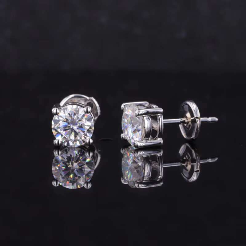 Starsgem Classic Style S925 10K 14K 18K Gold Earrings martini Prongs Setting Woman Fine Jewelry 1ct Moissanite Studs Earring