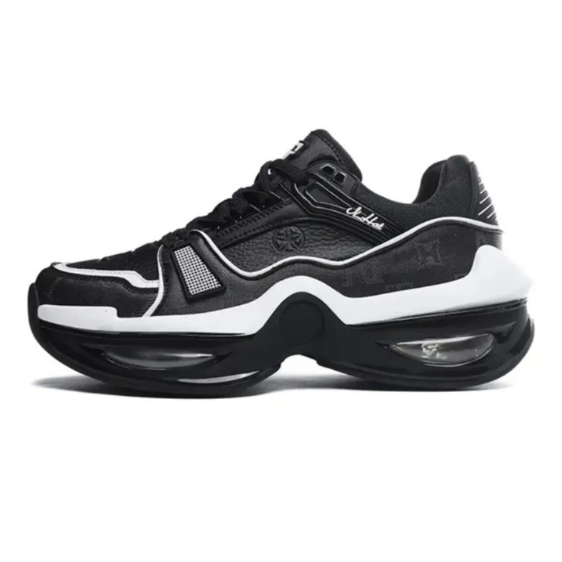 NHOT Thick Sole Dad Shoes Men 2025 New Autumn Winter Black Height Increasing Fashion Sneakers