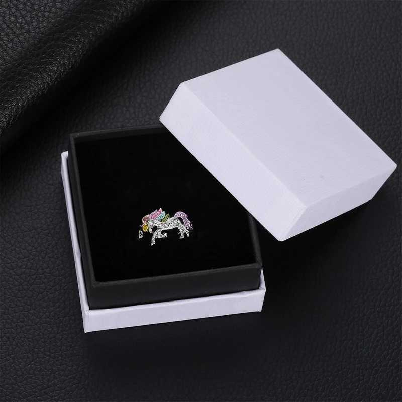 Cute unicorn ring fashion cartoon horse jewelry set suitable for girls children women party animal jewelryXJ250412