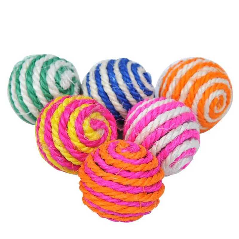 High Quality 4 ball interactive pet toys for cats kittens dogs training playing chewing (random color) T2504012