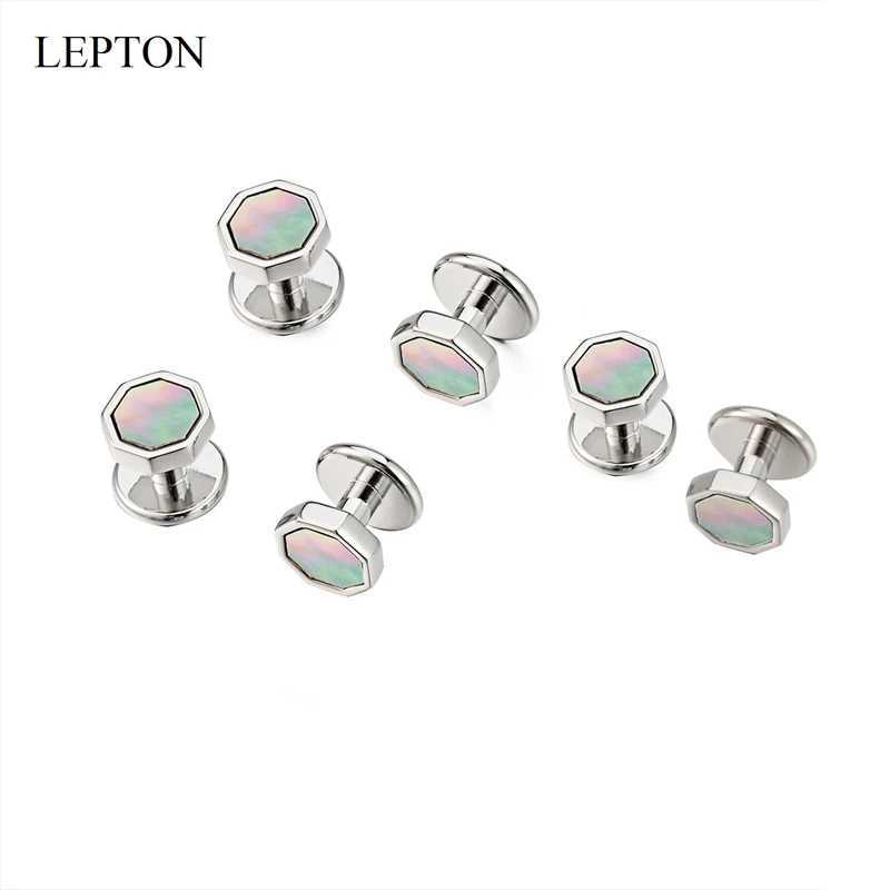 Hot selling mother of pearl cufflinks tailcoat stud sets mens sets formal clothing lightweight cufflinks necklace stud cufflinks best giftsT250412