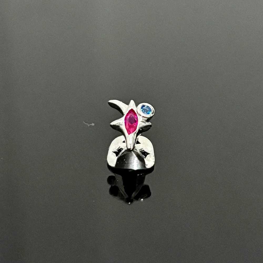 Rachelz Hip Hop Zircon Star Teeth Grillz Y2K Retro Single Blue CZ Stone Teeth Hat W250412