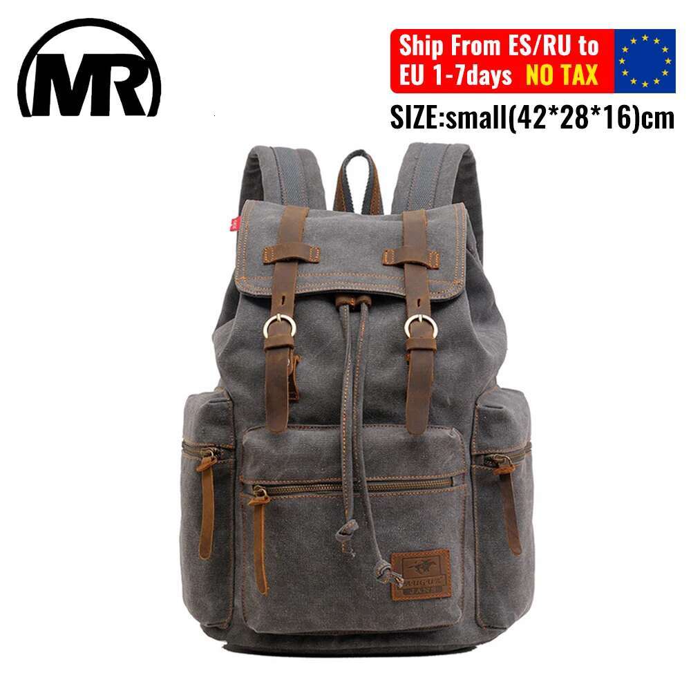 MARKROYAL Canvas Retro Men's Suitable 14 Inch Laptop Bag Vintage 36-55L Wear-Resistant Backpack Coffee Dripshipping