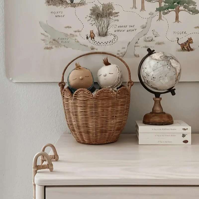 Handmade Wicker Rattan For Women Bohemian Straw Picnic Basket Handbags Travel Beach Bags 2025 Knitted Woven Bag Storage