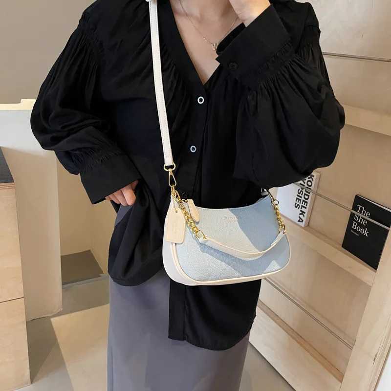 Summer Color Block Underarm Bag Women Office Commuter Clutch Pebbled Leather Geometric Lunch Date ReadyW251112