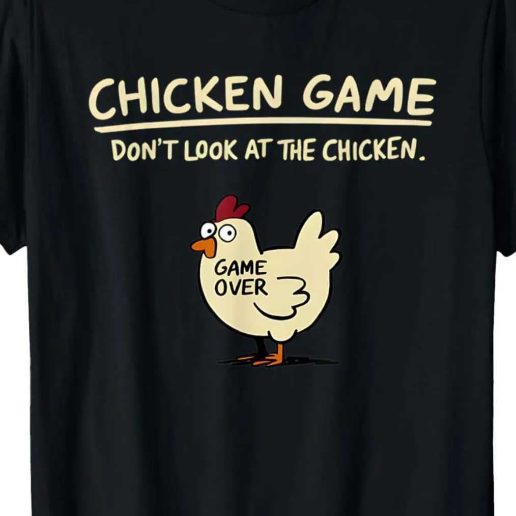 Dont Look at Chicken Fun Chicken T-shirt Custom Printed Graphic T-shirt Mens Clothing Ropa Hombre M250411