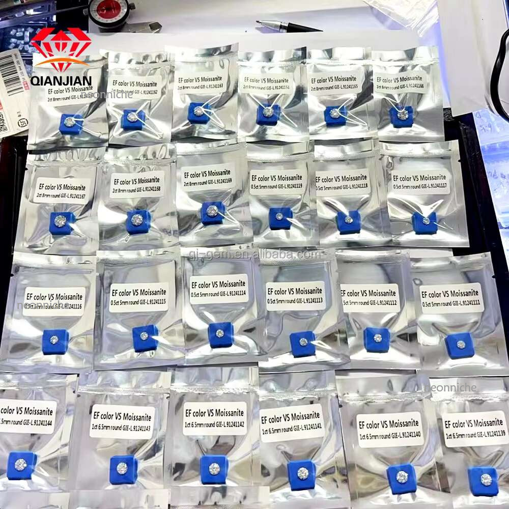 Loose Moissanite 1Carat D Color 6.5mm Diameter VVS1 Clear Eent Cut 6A Quality White GRA Certificate DIY Jewelry