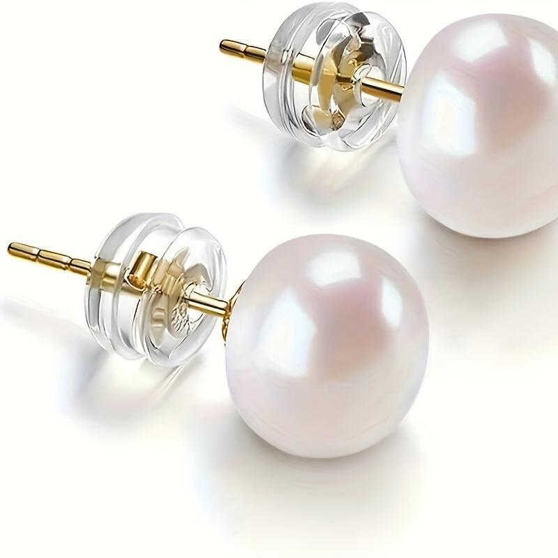 14k gold plated AAA+ selected white freshwater cultured pearl earrings