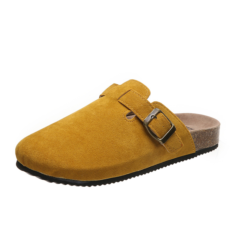 Designer slippers Baotou Half Dragged free Shipping One foot sandals Round head half drag Women wearing sandals outside