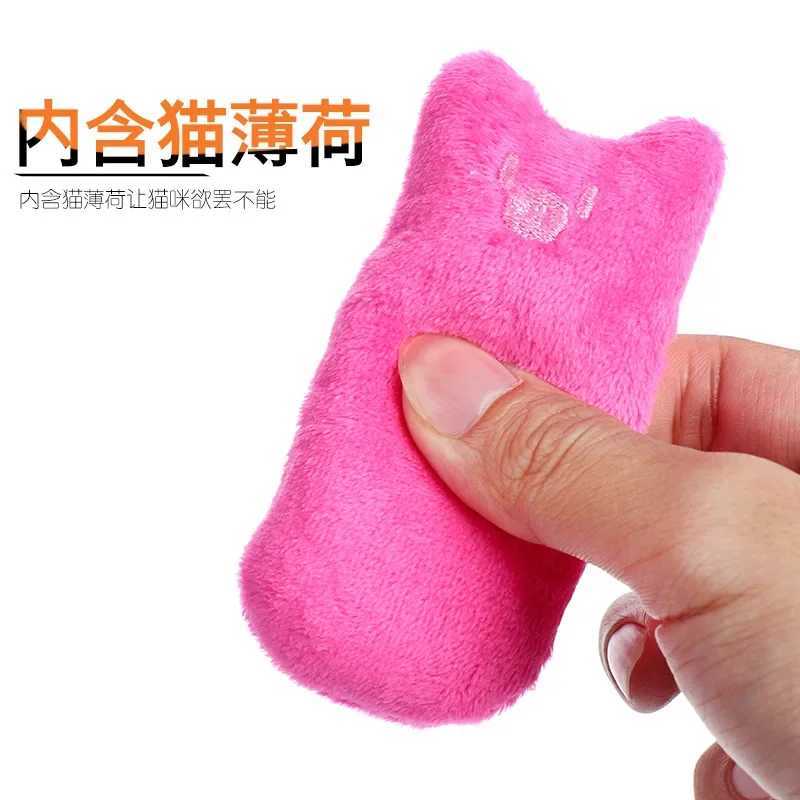 Teeth Grinding Cat Claw Toy Fun Interactive Plush Cat Toy Pet Kitten Chewing Vocal Toy Claw Thumb Biting Catnip Y250412