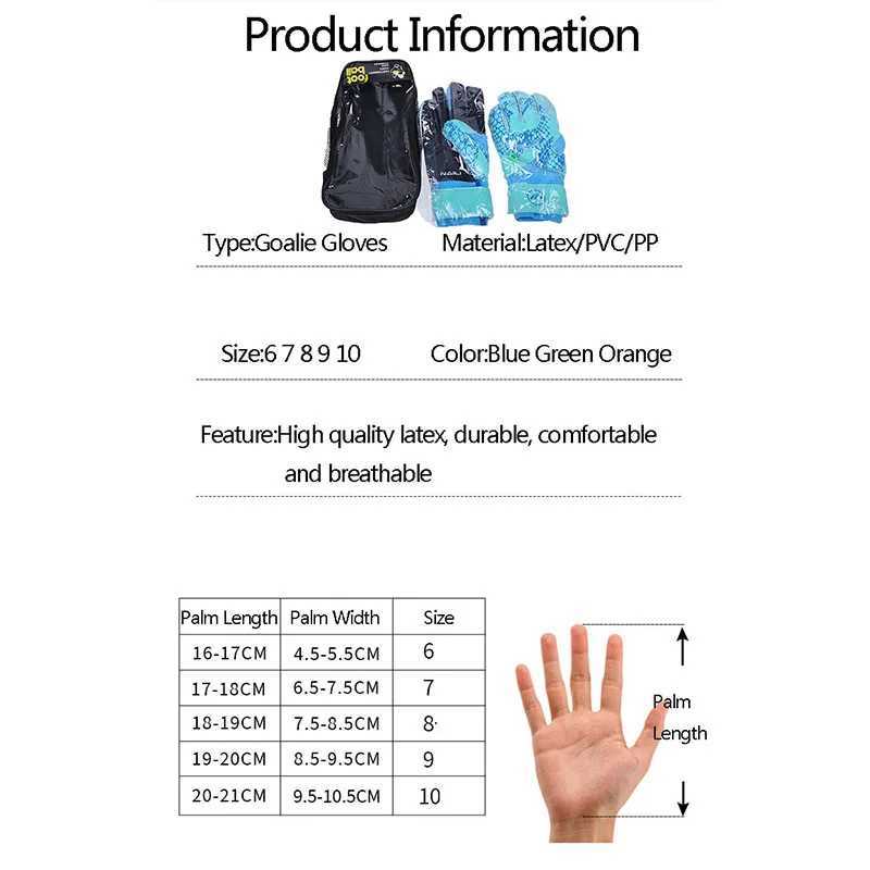 1 pair of football goalkeeper gloves youth professional goalkeeper gloves anti slip and breathable goalkeeper gloves match football suppliesXJ250412