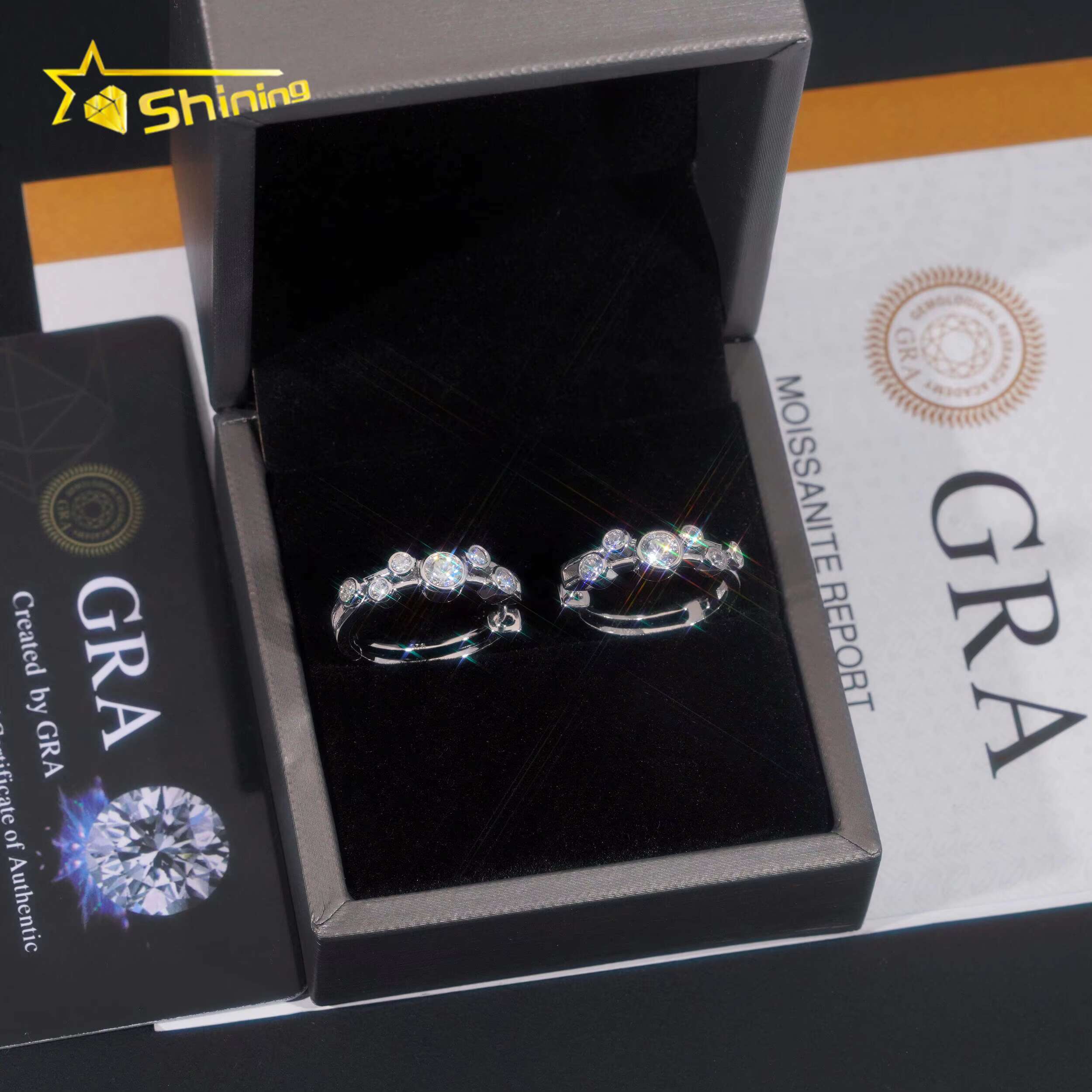 High Quality Hip Hop Jewelry 925 Sterling Silver Gold Plated Iced Out Moissanite Hoop Earrings Fashion Stud Earrings With GRA