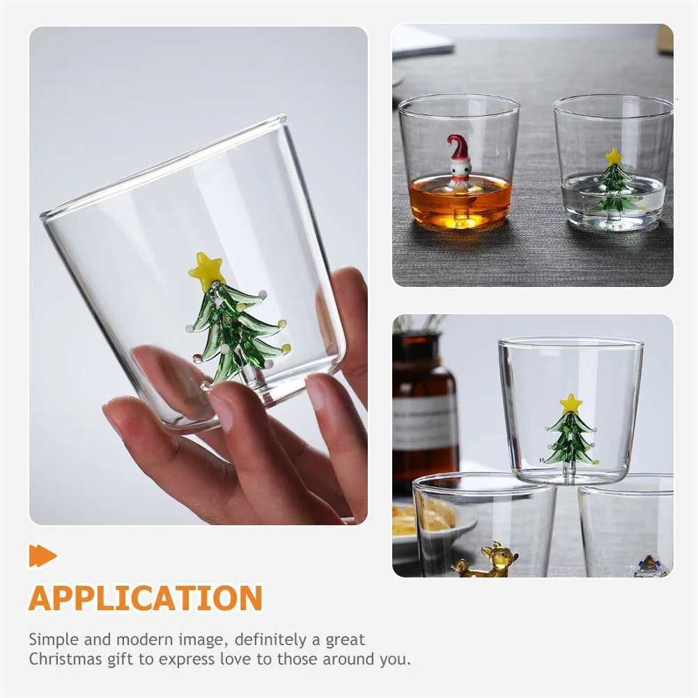 Christmas 3D Snowman Drinking Glass Clear High Borosilicate 300Ml Multi-Function Beverage Cup Party Bar Supplies Christmas Decor Y251112