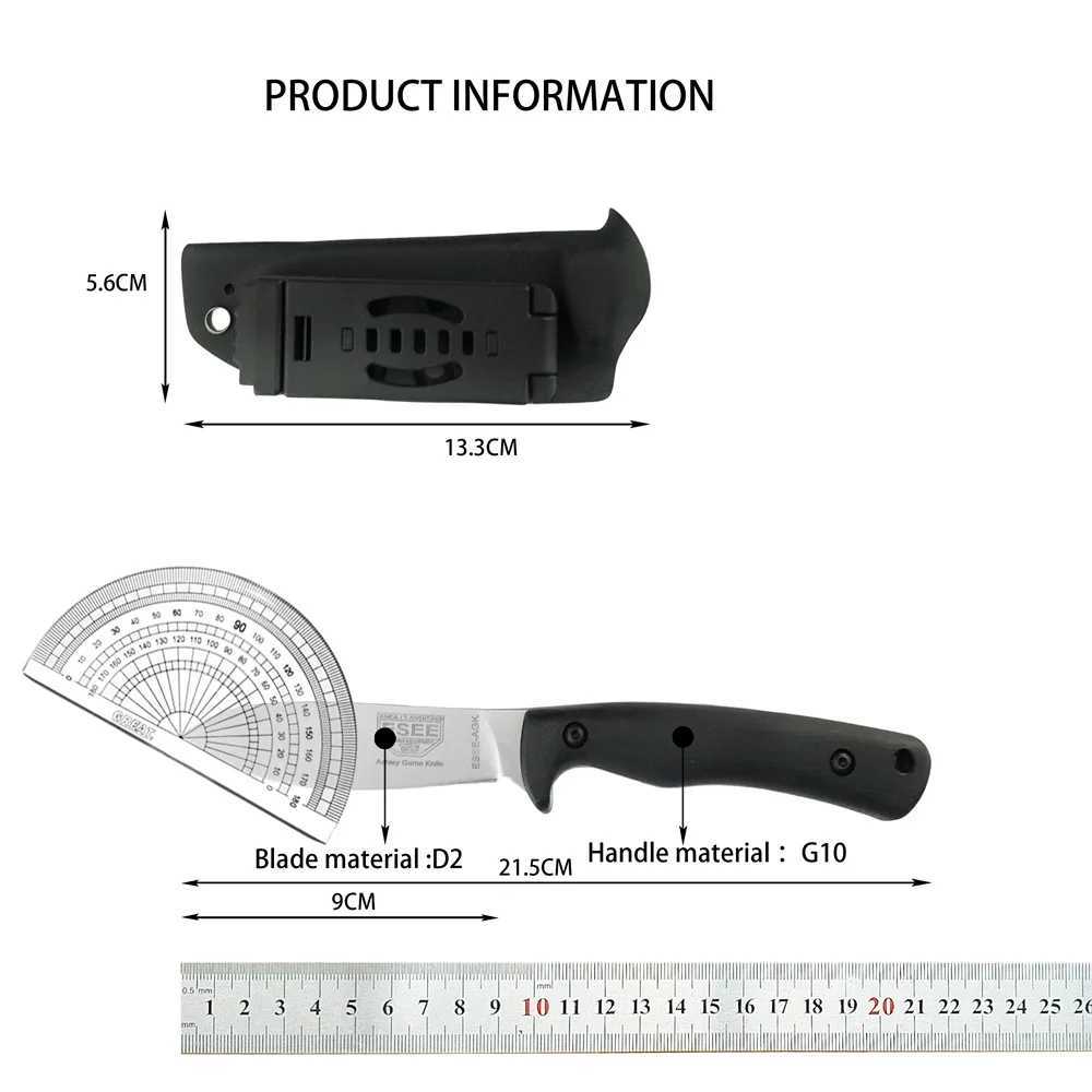 Tactical ESEE-AGK Fixed Blade Hunting Knife Stone Wash Blade G10 Hand Kydex Sheath Multi Tool Outdoor Survival Cam Tool W250412