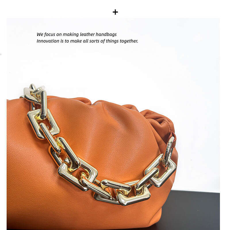 Genuine Cloud Chain 2023 New Dumpling Soft Leather Cow Armpit Bag Trendy Single Shoulder Crossbody
