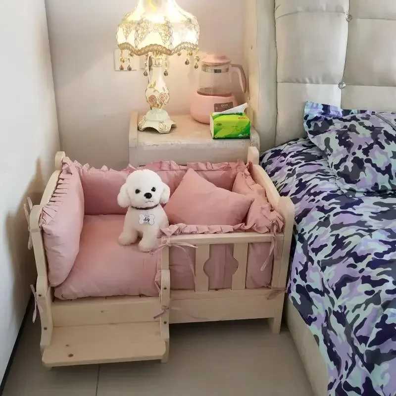 Pet bed small pet bed small dog bed solid wood pet supplies X250412