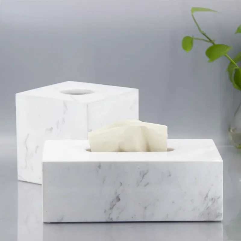Nordic Modern Natural Marble Tissue Box Black Rectangar Light Luxury Paper Box He Hotel Model Ro Creativity Crafts Y251112