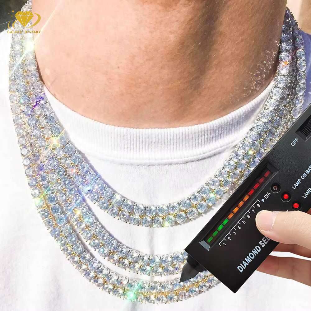 Wholesale Price Hip Hop Jewelry Mossanite Chain Sterling Silver 925 Pass Tester Diamond Chain VVS Moissanite Luxury Tennis Chain