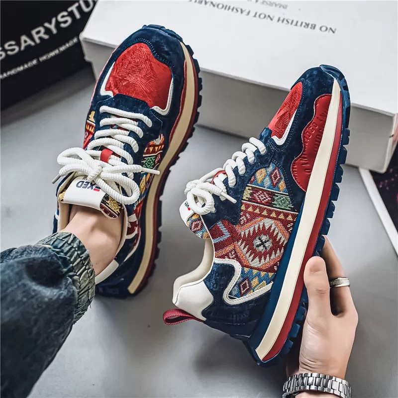 Summer Men'S Shoes New Breathable Teenage Shoes Men'S Trend All Match Platform Sports Shoes Casual Running Daddy Shoes 2025s