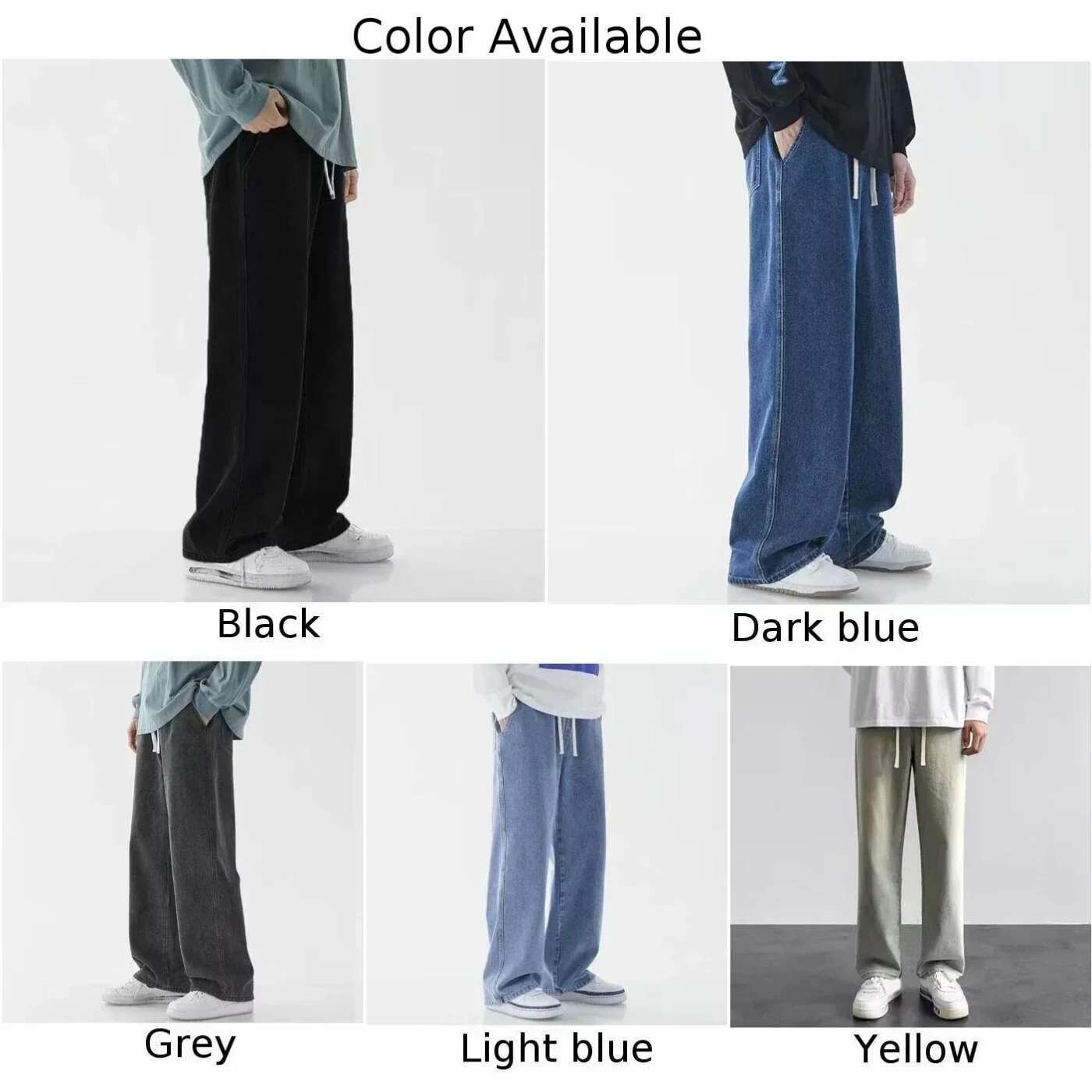 For Men Straight Loose Pants Streetwear Fashion Trousers Neutral Jeans Spring Wide Leg Affordable