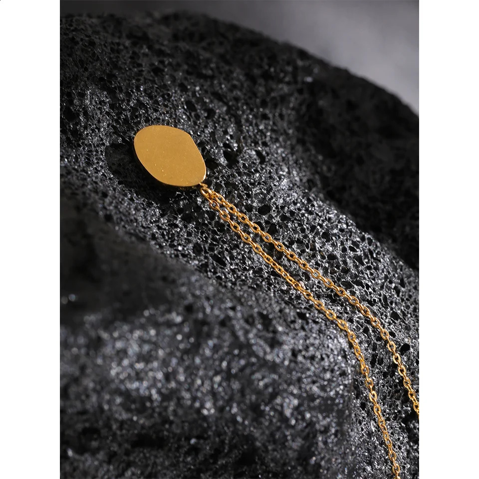 Yhpup Exquisite Craftsmanship Opal Minimalist Small Unique Pendant Necklace 18k Gold Plated Jewelry Womens Gift 250409