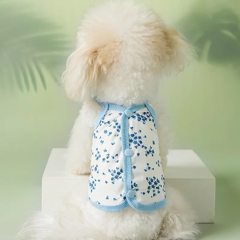 Summer Dog Clothes Breathable Floral Dog Vest Thin Puppy Summer Clothes For Small and Medium Dog Clothes Soft Dog Apparels 250407