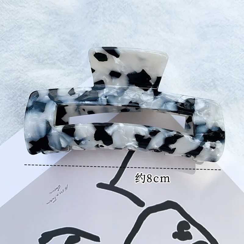 Retro Crab Hairpin Womens 8cm Large Hair Claw Marble Square Hollow Acetate Hairpin Womens Hairpin Y2504012