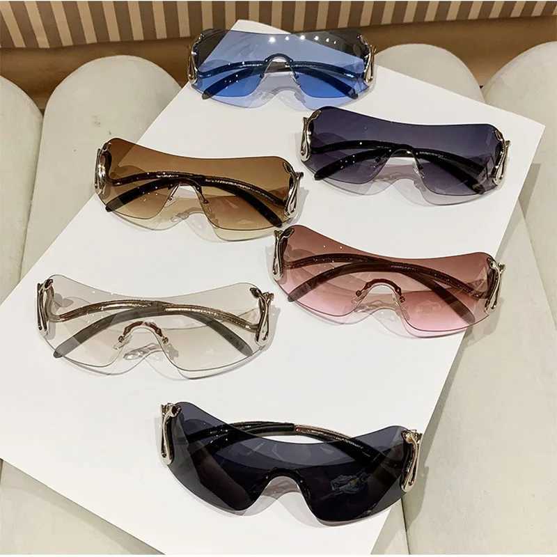 Fashion Frameless Y2K Spicy Girl Sunglasses Women Street Photo Leisure Sun Glasses Lady UV Protection Eyewear UV400 Gafas De SolC250411