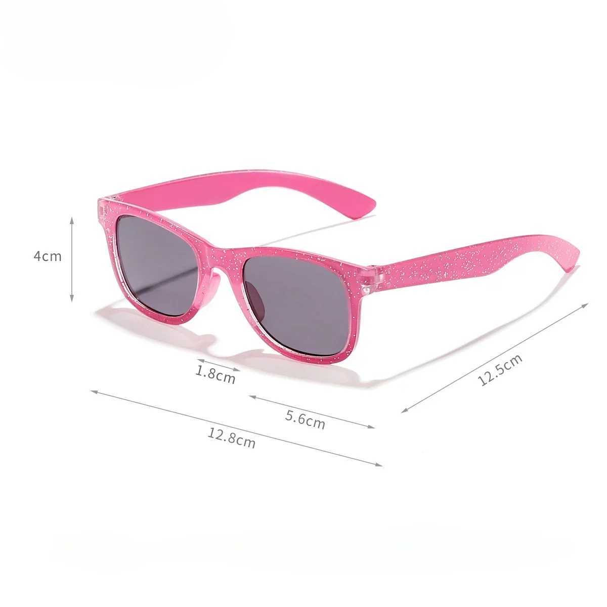 New Trendy Cool Childrens Colorful Shiny Square Sunglasses Girls Trendy Fashionable Cute Sun Glasses Kids Eyewear Lentes De SolC250411