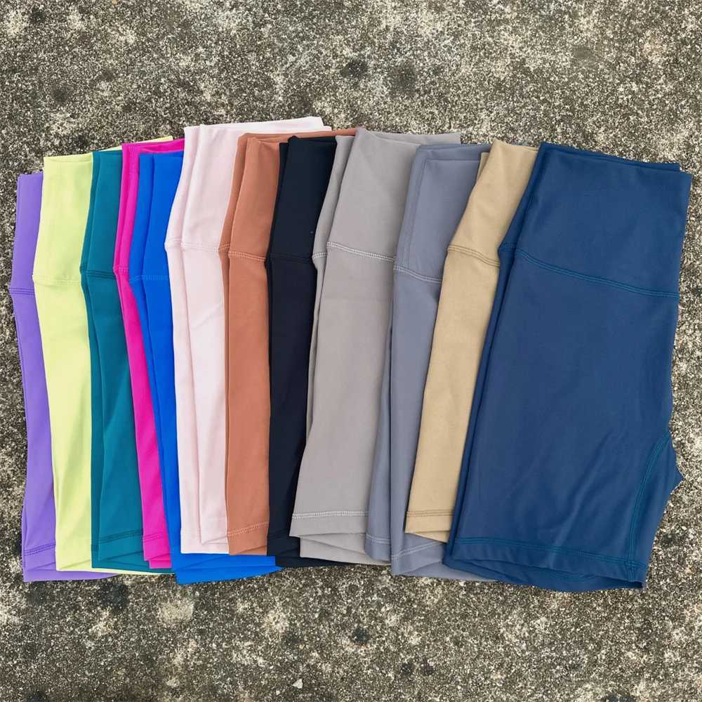 Solid Color High Waist Yoga Short Leg Bicycle Womens Fitness Exercise Short Leg Comprehensive Training Slow Running Squat Anti Lock Inner Bag Y250412