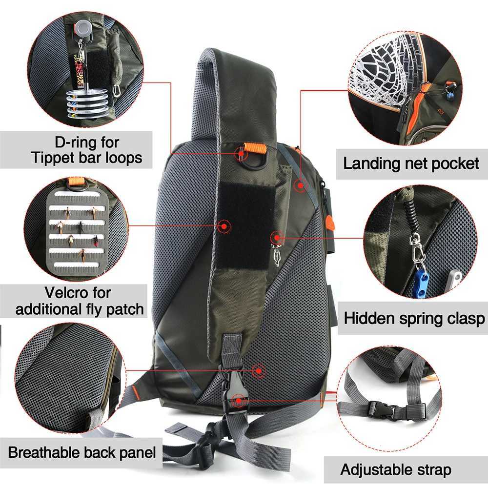 Maxcatch FCO Fishing Sling Back Pack Outdoorsport Fly Fishing Sling Bag With Fly Patch Z250411