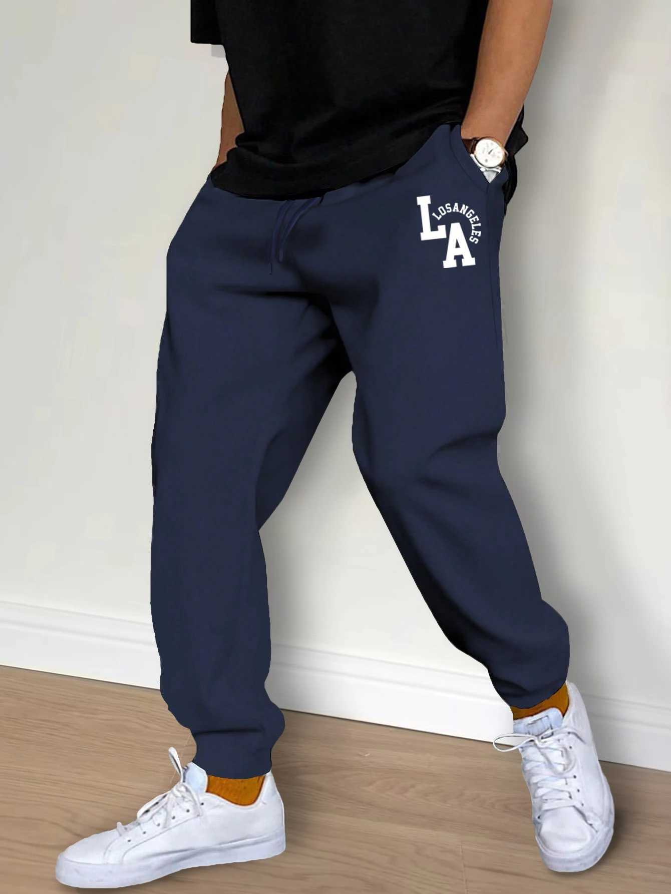 Mens casual pants fashionable drawstring casual pants joggers running gym fitness exercise streetwear S-3XL W250411