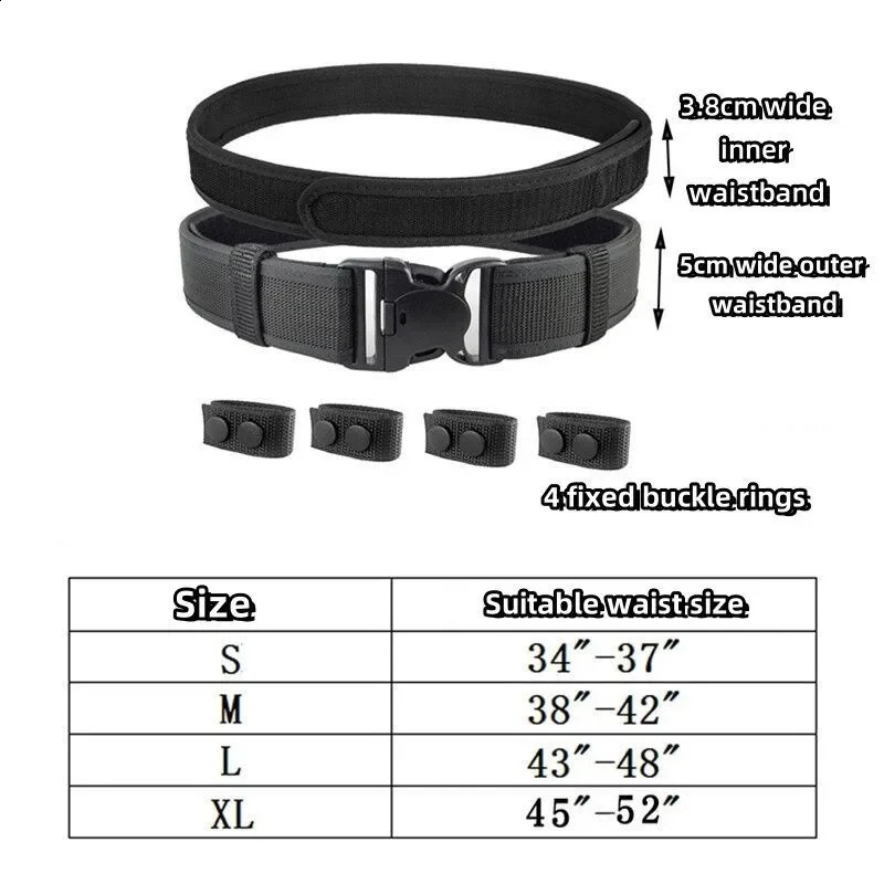 2 in 1 Tactical Belt Quick Release Buckle MOLLE Mens Belts width 5CM 250407