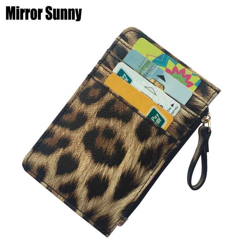 New Leopard Pattern Leather Zipper Coin Wallet suitable for both women and men ultra-thin card wallet commercial card holder beautiful gift bag Z25041