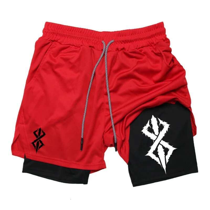 2025 Men's 2-in-1 fiess sports Running performance Summer quick drying breathable basketball casual shorts