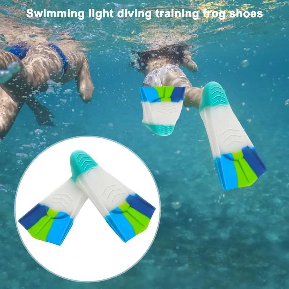 Swimming Training Fin Childrens Silicone Swimming Fin Flexible Swimming Flip Cover with Storage Bag Training ToolY250412