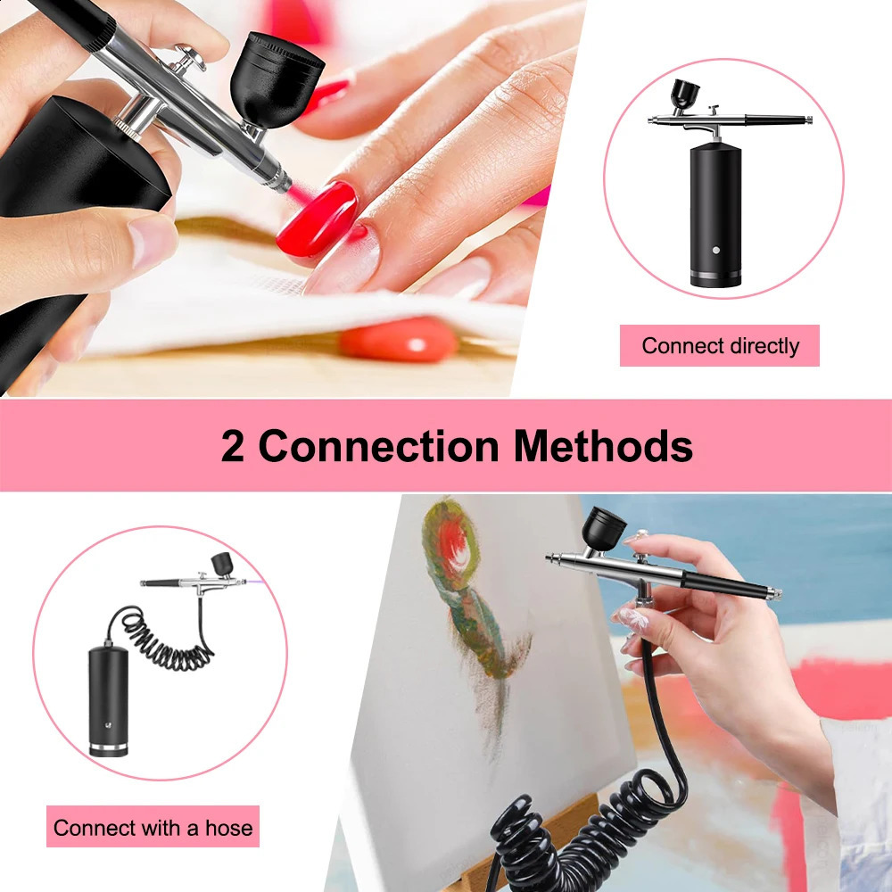 Airbrush Nail with Compressor Portable Airbrush Nails with Compressor Air Brush for Nails Art Painting Cake Crafts Nails Spray 250409