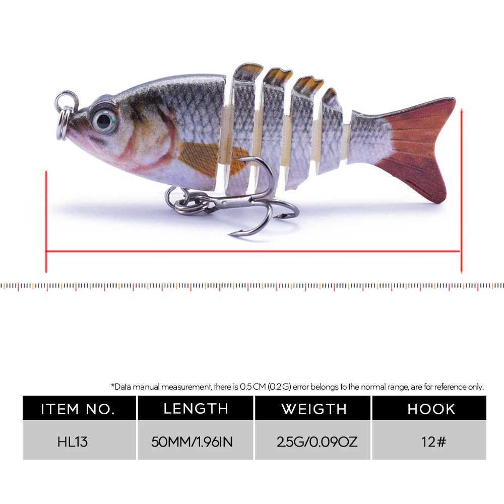 Multi Jointed 5cm Bionic 2020 Fishing Lures Crankbait Lifelike Hard Fish Baits 2.5g Small Fishing Lure Set Wobblers Tackle pesca Z250411