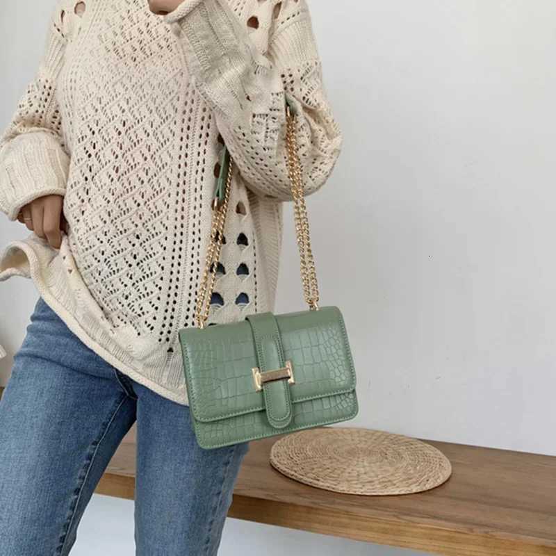New Fashion Stone Leather Chain Shoulder Bags Women Crossbody Bags 2023 Vintage Ladies Shoulder Messenger Bag Female PursesT2511112