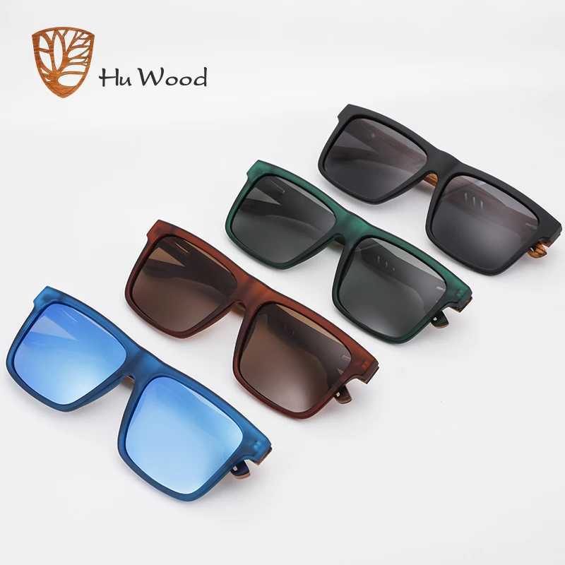 HU WOOD New High Quality Square Sunglasses For Men Polarized UV400 Fashion Sunglass Mirror Sport sun glasses Driving oculosC250411