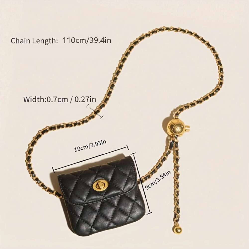 Leather Chain Shoulder Strap WOMEN'S Crossbody Wallet Fashion Bag Detachable Play Waist Belt